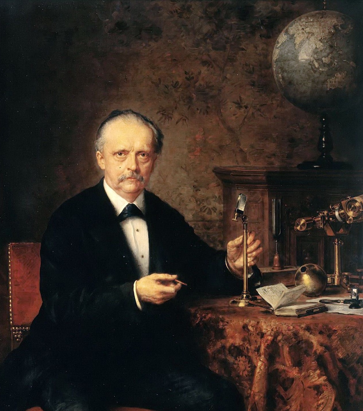 Portrait of Hermann von Helmholtz by Ludwig Knauss 1881 (detail)